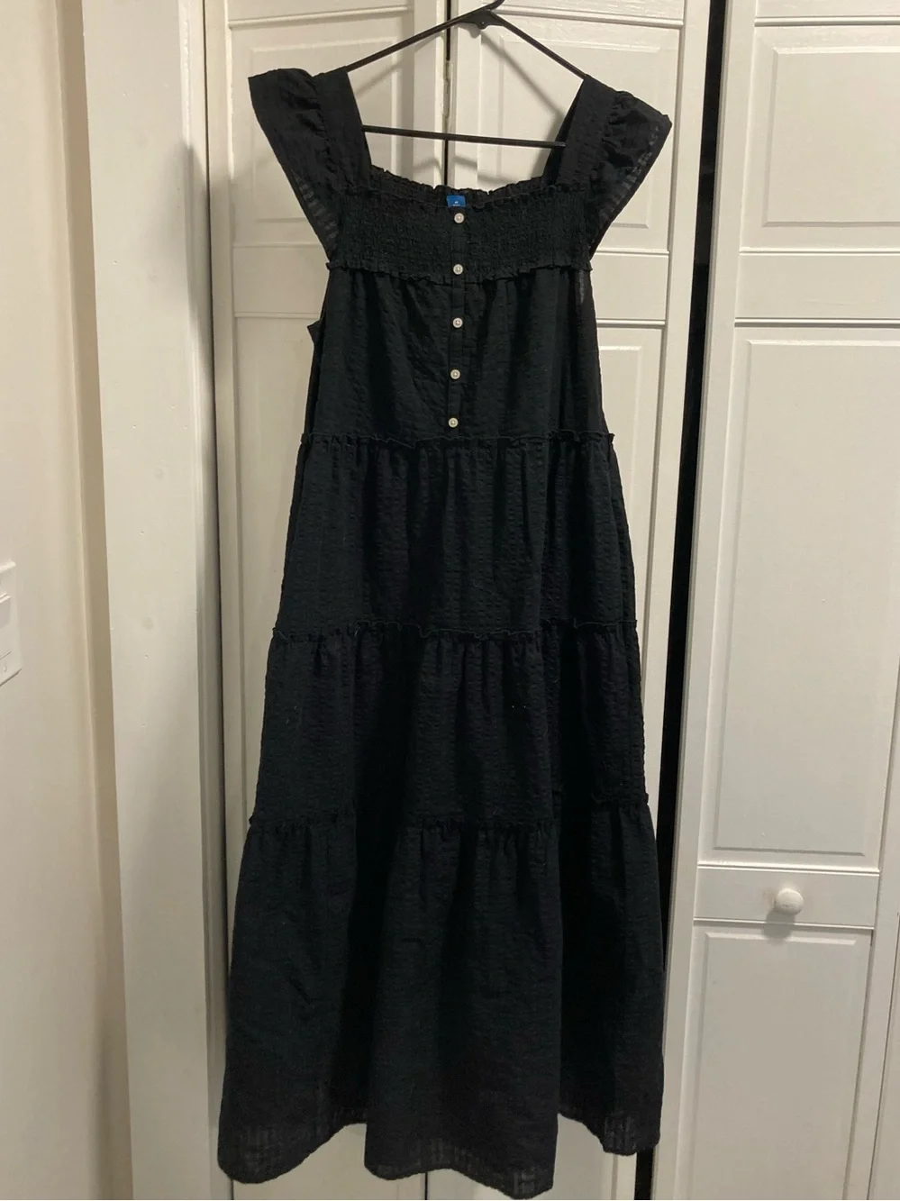 Old Navy Black Tiered Maxi Dress with Square Neck- Tall - Picture 1 of 3
